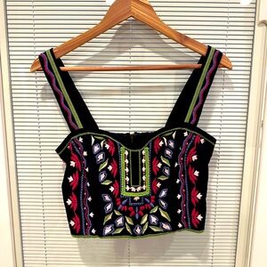 Anthropologie Embroidered Crop Top 🌷